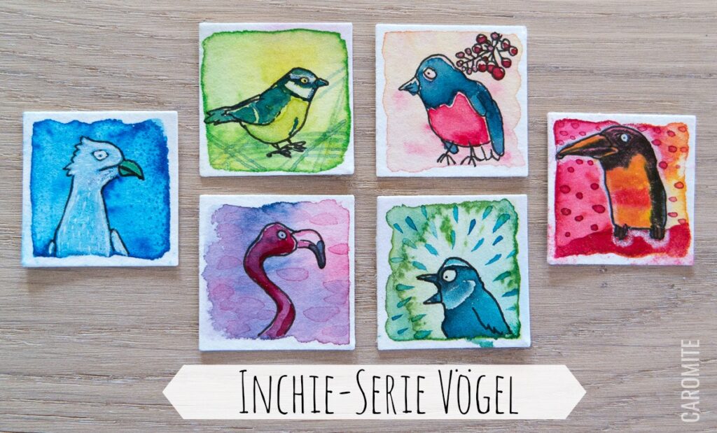 Inchie Serie Vögel gemalt
